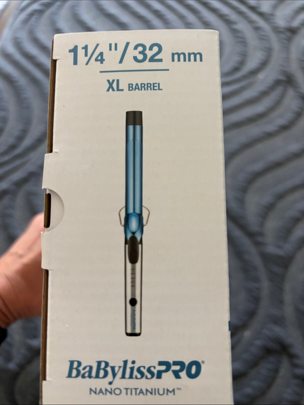BaBylissPRO Nano Titanium extended barrel Curling Iron in Blue and Silver - Picture 5 of 5